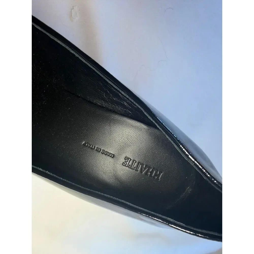 Khaite Elio Patent Leather Loafer Pumps Black EU 38 Block Heel Made Italy